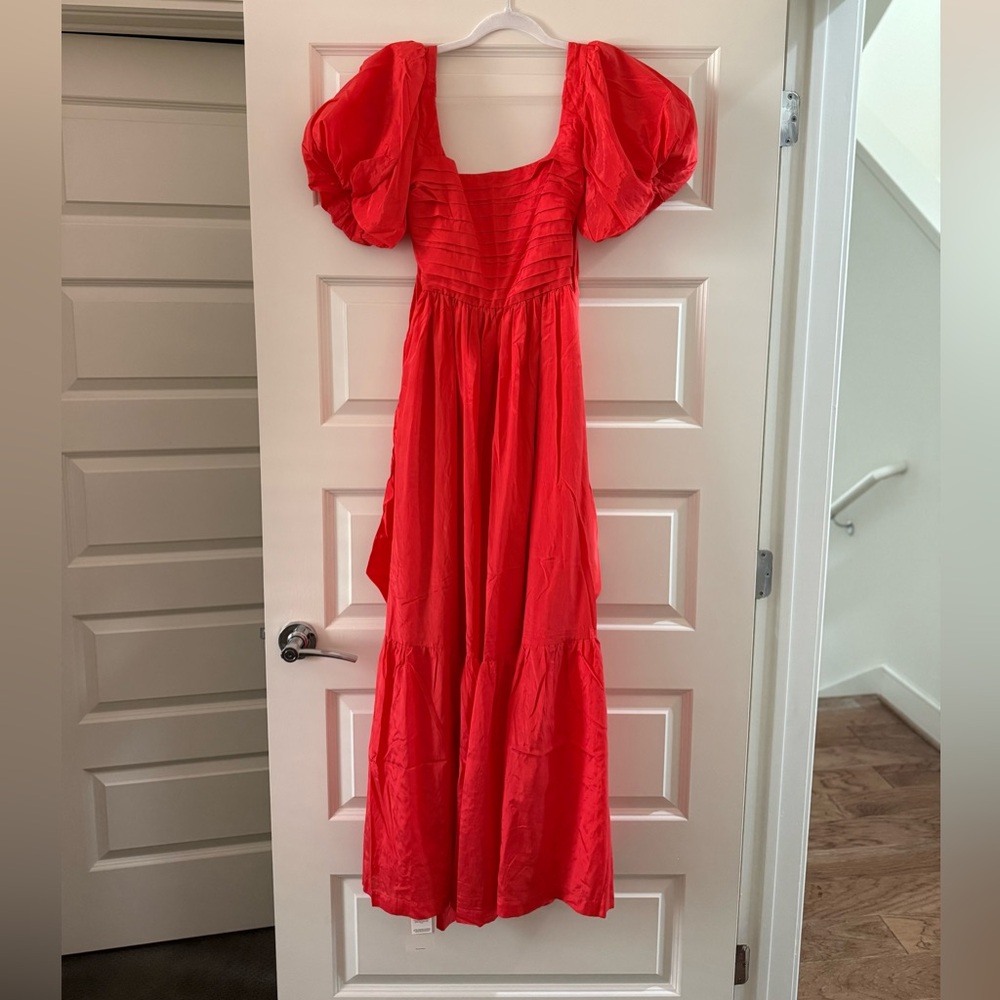 Abercrombie & Fitch Emerson Drama Bow-Back Maxi Dress Red - Picture 5 of 6